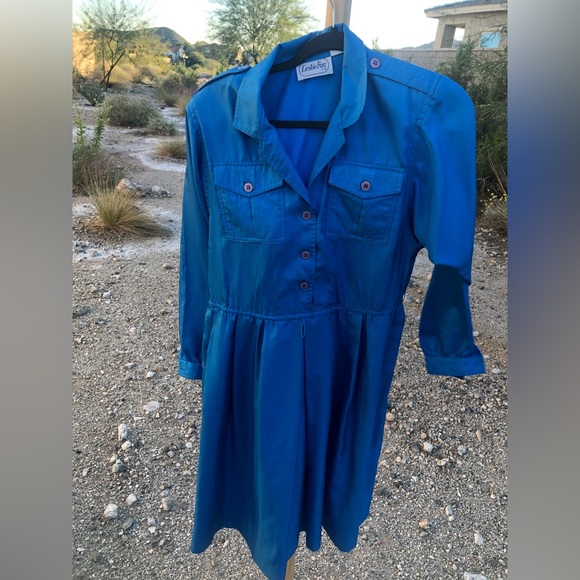 Vintage Leslie fay blue western square dress - Picture 4 of 14